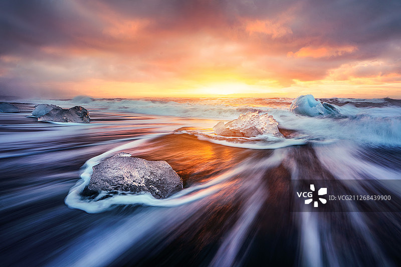 冰岛冰沙滩图片素材