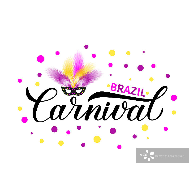 巴西狂欢节书法与字母图片素材