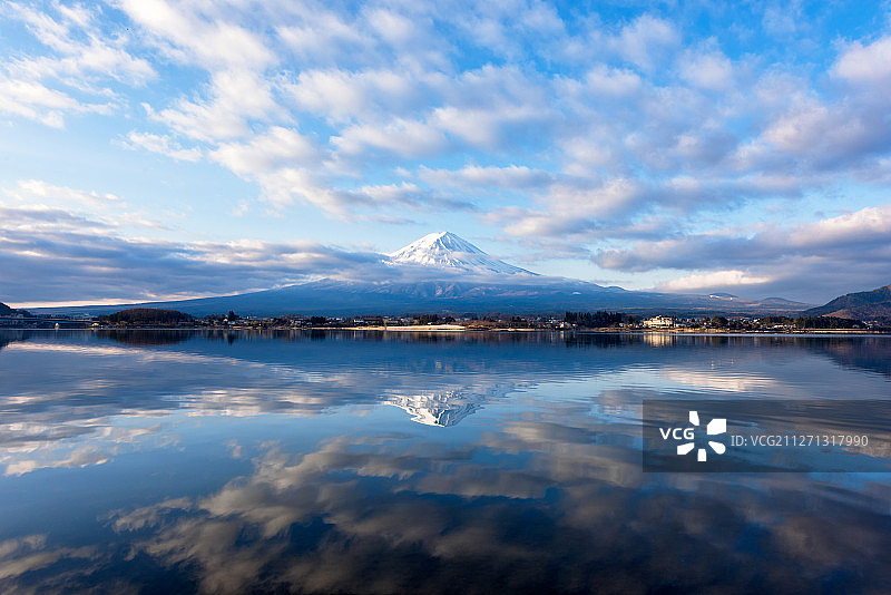 日本河口湖富士山日出图片素材