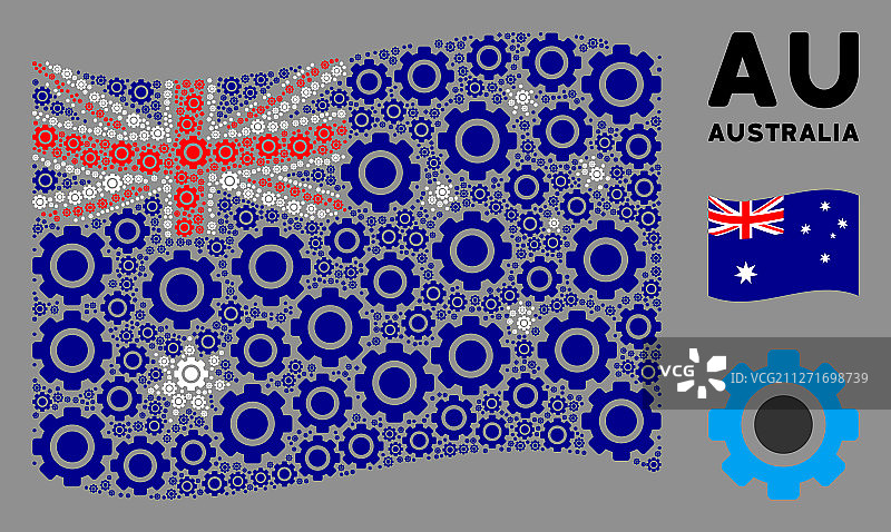 挥舞澳大利亚国旗组成装备项目图片素材