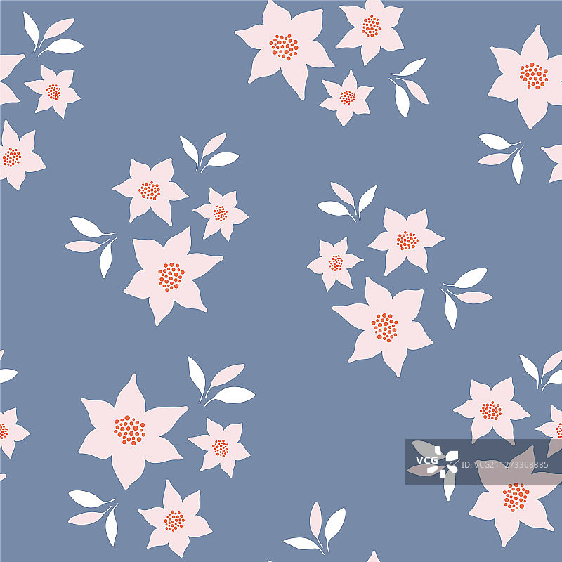灰色和粉红色的花朵无缝重复图案图片素材