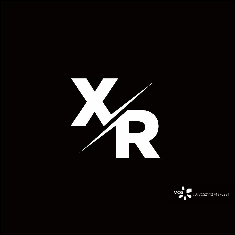 Xr标志字母组合斜线与现代标志图片素材