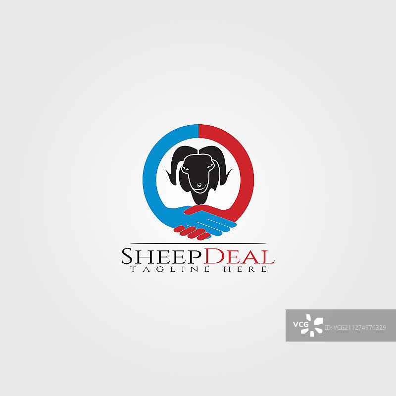 绵羊农场图标模板创意logo设计图片素材
