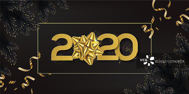 黄金2020新年快乐图片素材