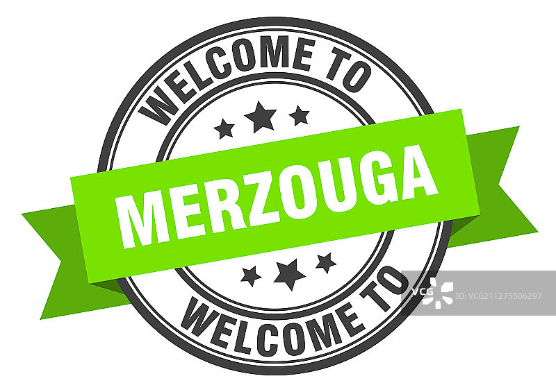 Merzouga邮票欢迎来到Merzouga绿色标志图片素材