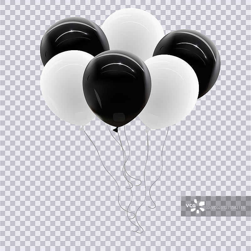 现实的黑白气球孤立上图片素材