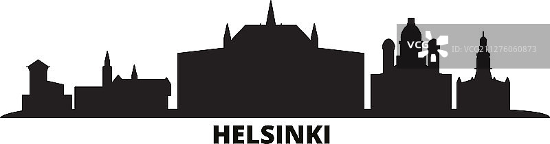 芬兰赫尔辛基城市天际线孤立图片素材