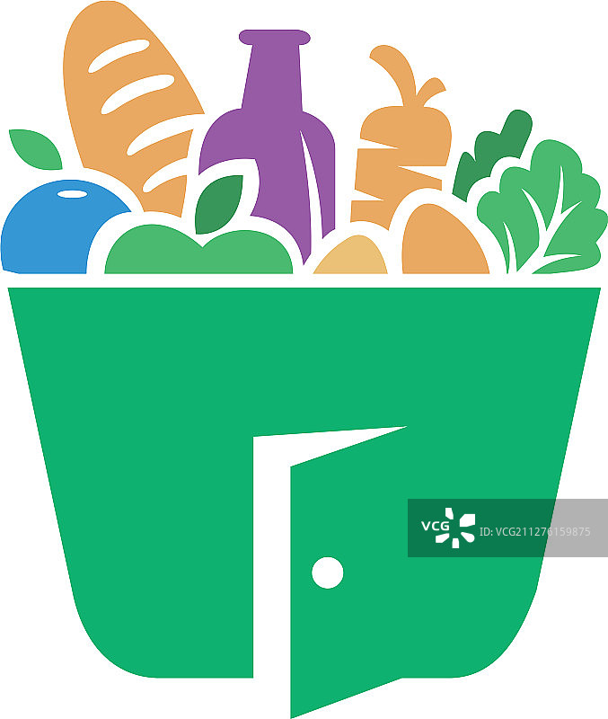 杂货店或食品杂货配送公司的标志图片素材