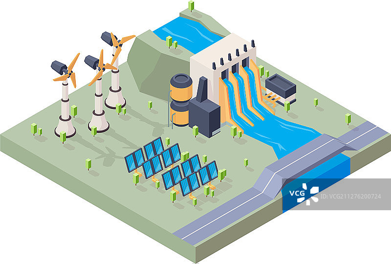 水力发电厂太阳能发电厂水生态工业图片素材
