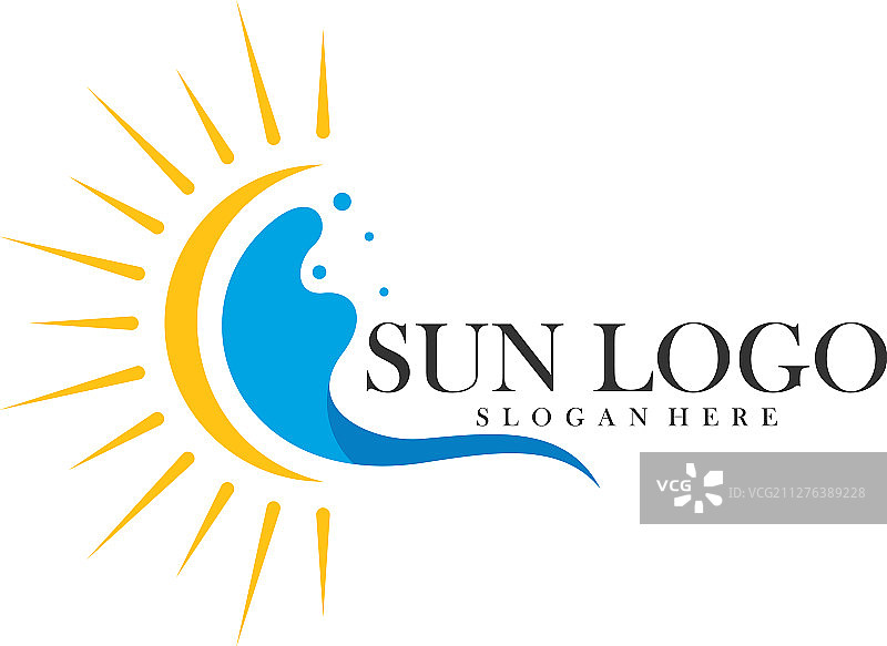 太阳水标志设计模板图标符号图片素材