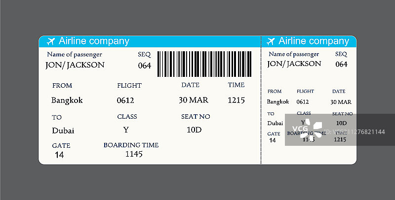 图片航空公司登机牌机票qr2图片素材