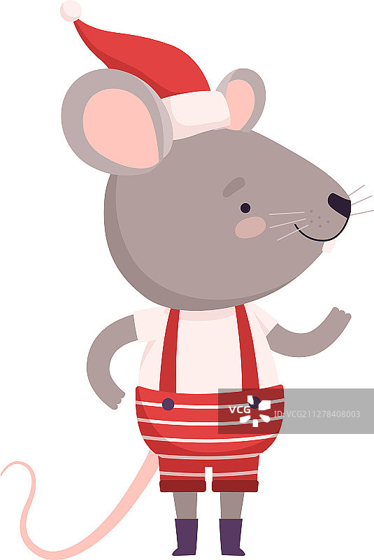 可爱的老鼠装扮成圣诞老人图片素材