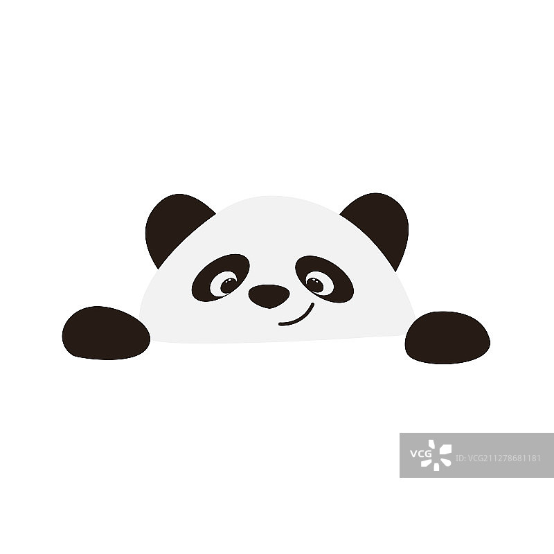白色背景上微笑的熊猫脸图片素材