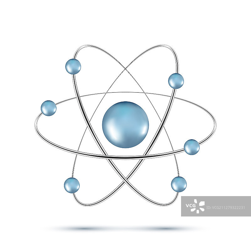 Sd蓝色原子分子孤立在白色上图片素材