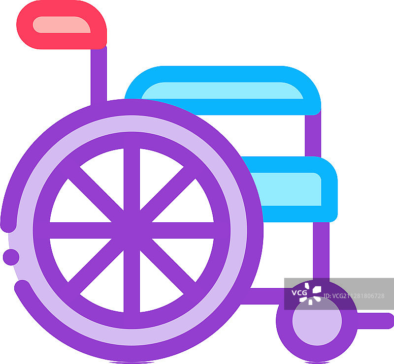 轮椅设备图标轮廓图片素材