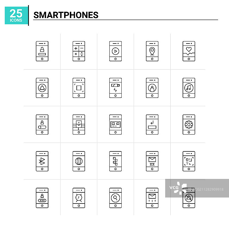 25款智能手机图标设置背景图片素材