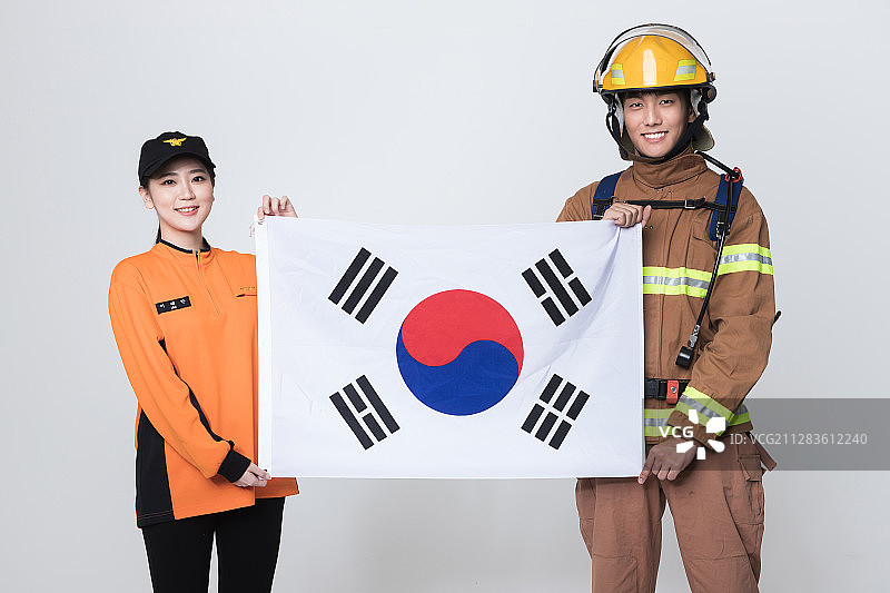 亚洲男女消防员肖像399图片素材
