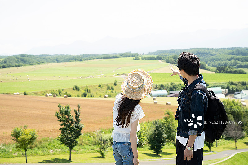 北海道风景和情侣图片素材