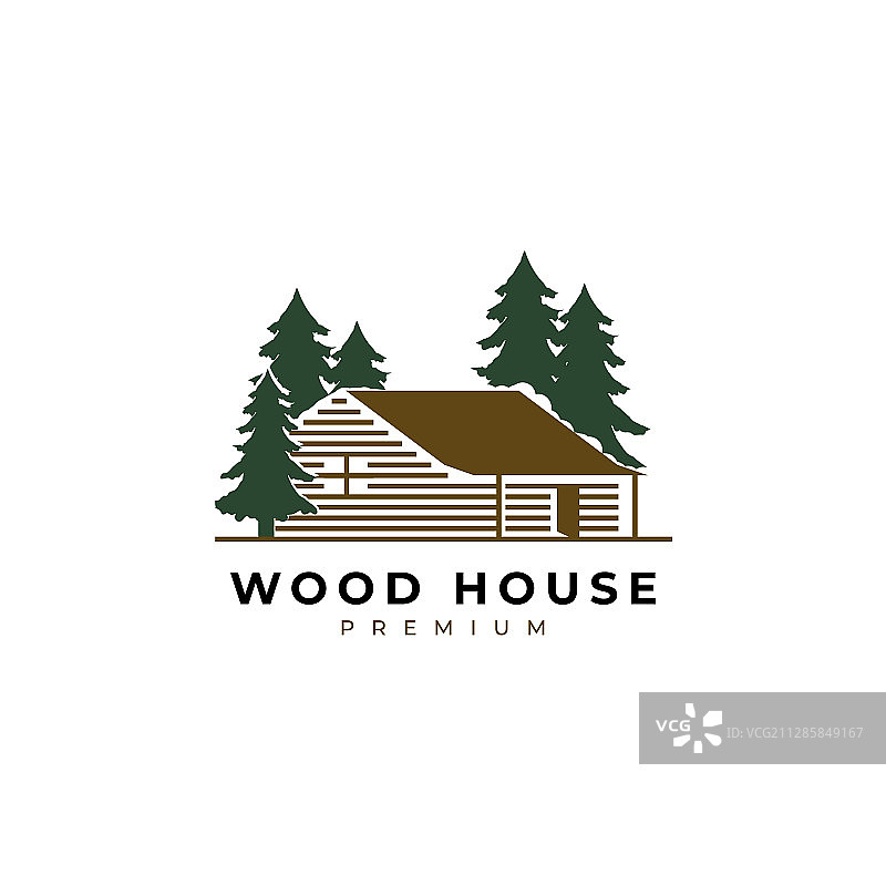 木头房子的标志图片素材
