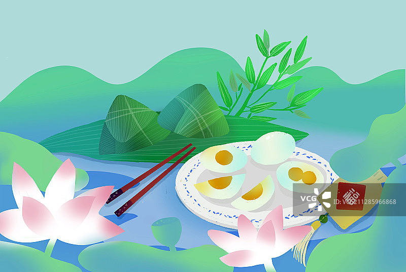 端午节的粽子和鸭蛋图片素材