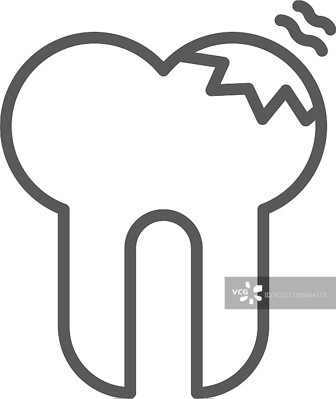 龋齿图标象征牙科疾病孤立图片素材