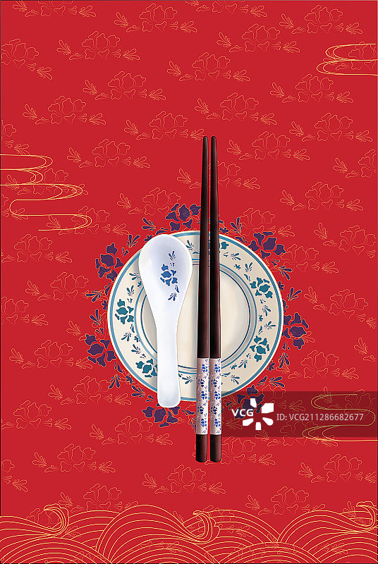中国风的公筷公勺（竖版）图片素材