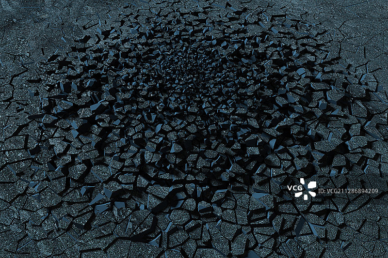 干旱碎裂的土壤 3D渲染图片素材