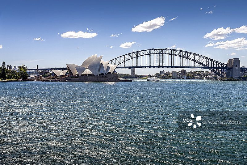 澳大利亚最大城市悉尼，悉尼港湾远眺图片素材