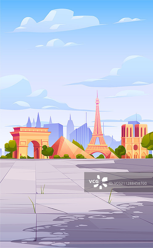 巴黎地标法国城市天际线背景图片素材