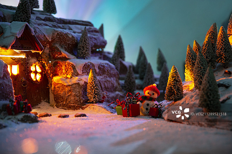 圣诞老人的家创意微景观静物图片素材