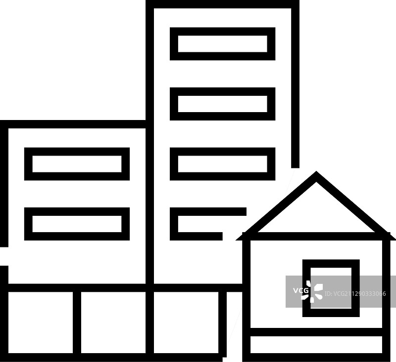 办公建筑线条图标概念标志轮廓图片素材