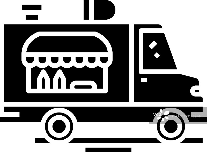 食品卡车黑色图标概念图片素材