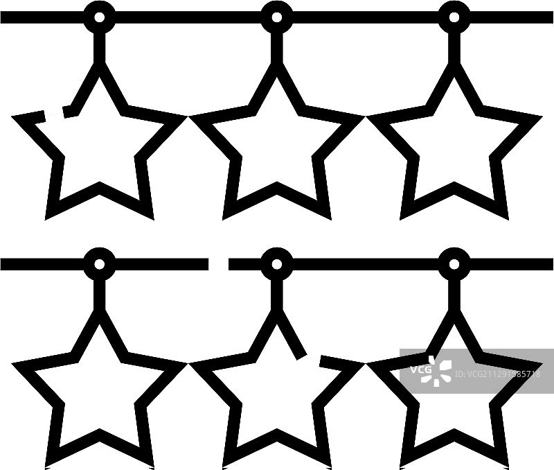 星星花环线图标概念标志轮廓图片素材