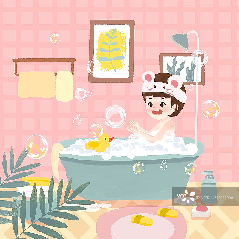 爱洗澡的宝宝图片素材