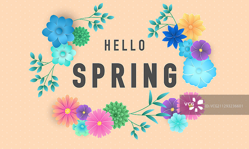 设计横幅花与春天的背景图片素材