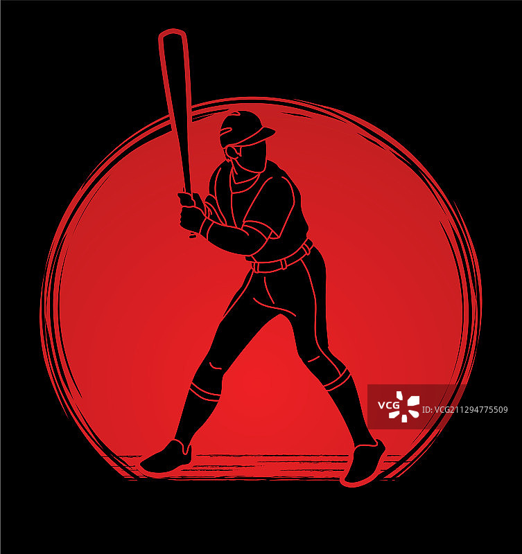 棒球运动员动作卡通运动图形图片素材