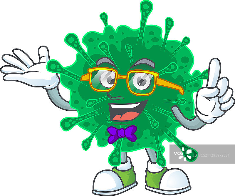 超级搞笑的书呆子吉祥物冠状病毒肺炎图片素材