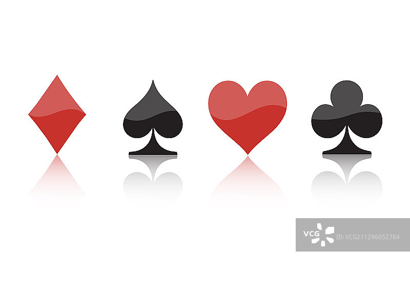 扑克牌适合反射白色背景图片素材