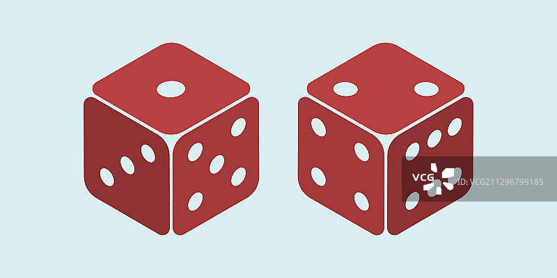 两个骰子赌局或骰子平掷图标图片素材