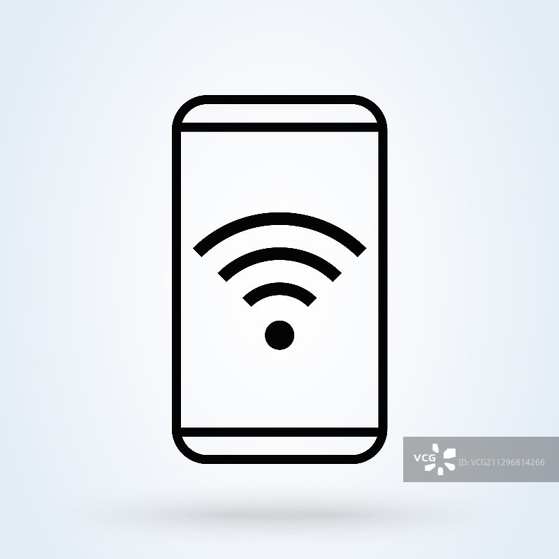 智能手机连接无线和wifi图标或图片素材