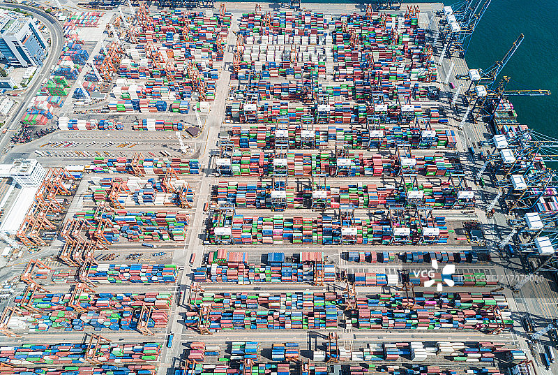 香港青衣国际货柜码头，航拍，国际，经济，商业，海运，货品金融图片素材