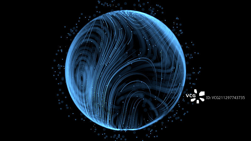漩涡向上生长的粒子线条图片素材