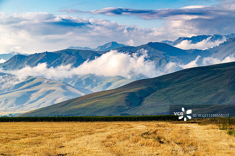 新疆伊犁那拉提空中草原风光图片素材