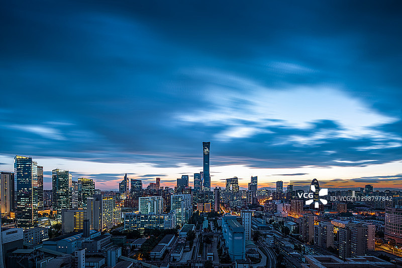 北京CBD夜景图片素材