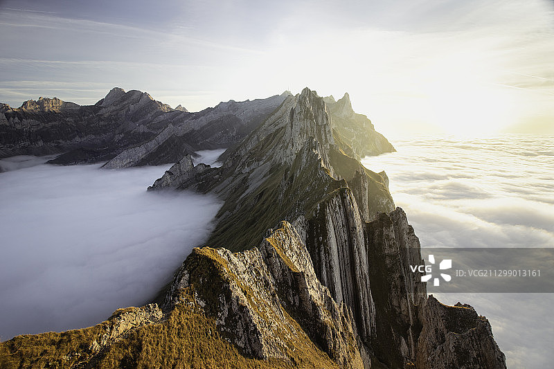 风景雪山对天空，阿彭策尔，瑞士图片素材