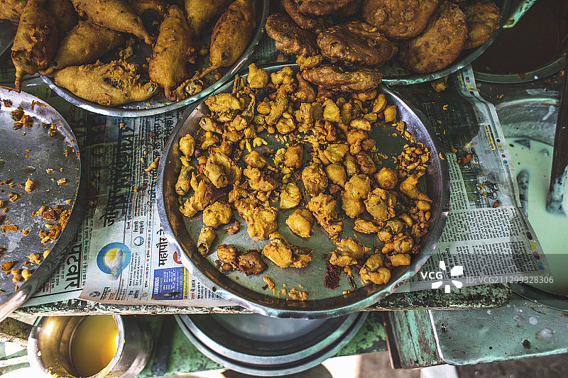 街边小吃的架子(印度)图片素材