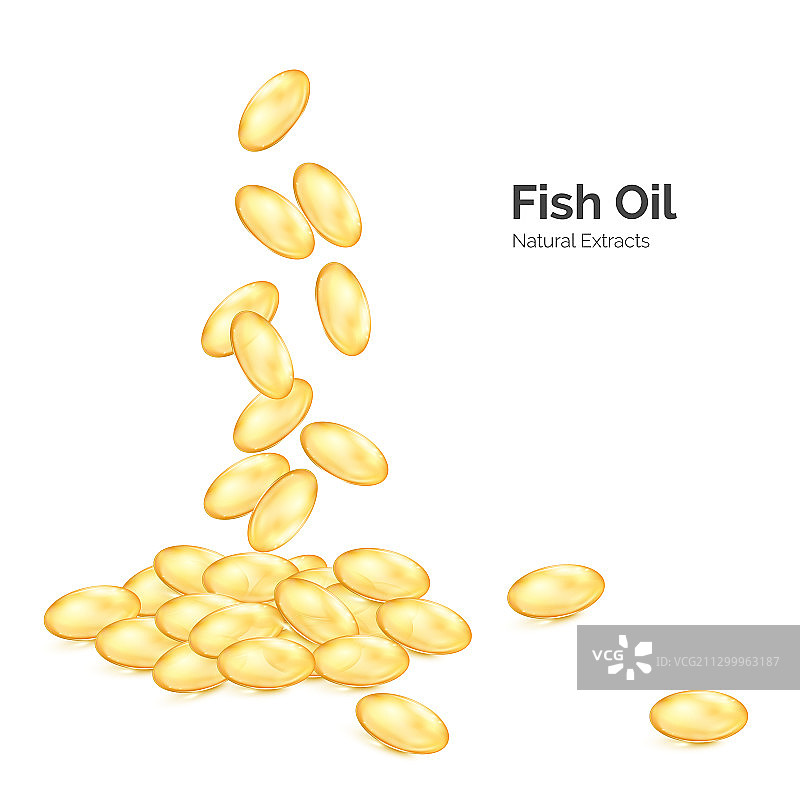 鱼油omega 3透明胶囊图片素材
