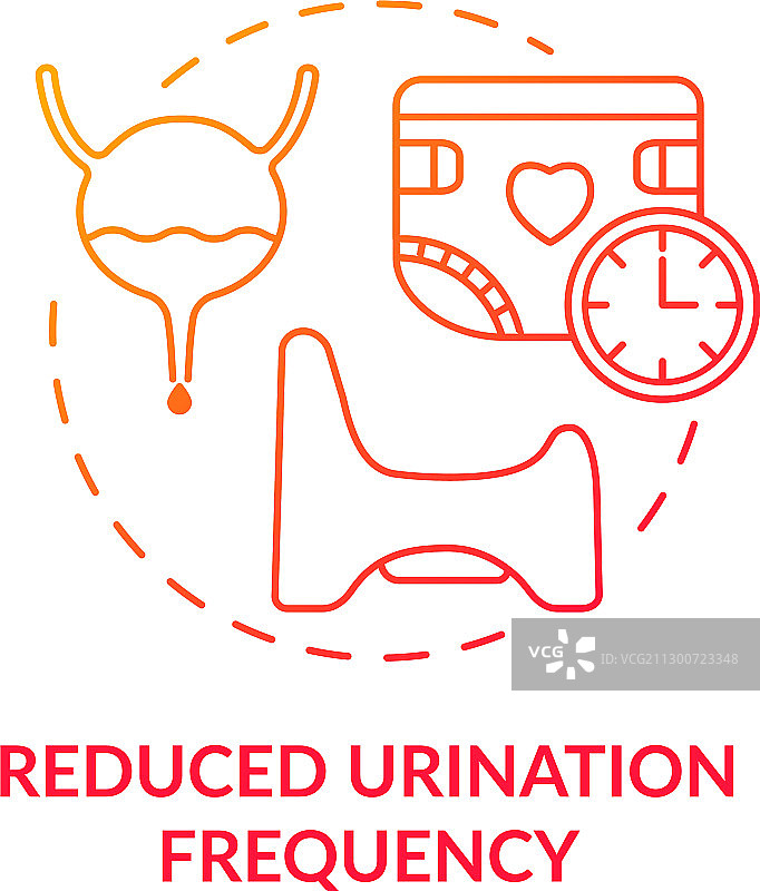 减少排尿频率红色概念图标图片素材