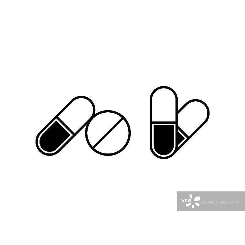 药丸图标平孤立符号符号图片素材