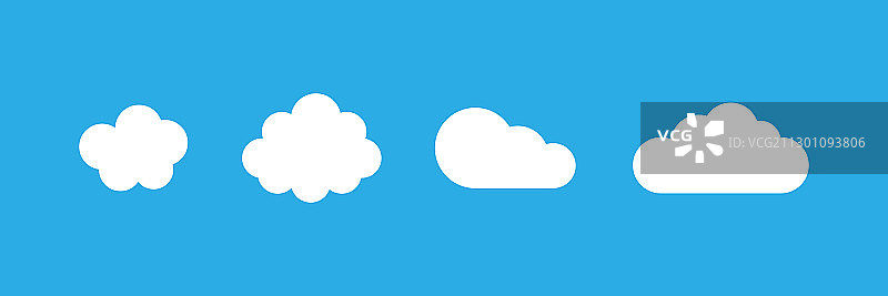 设置新风格的白云孤立在蓝色图片素材